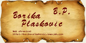 Borika Plasković vizit kartica